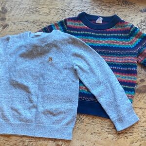 GAP Gray and Colorful Patterned Kids Sweater Duo